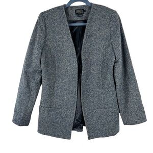Pendleton Sz‎ S NWT Women's Gray Blue Open Front Long Sleeve Wool Blazer
